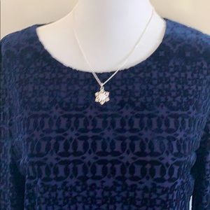 Navy Burnout Velvet Top